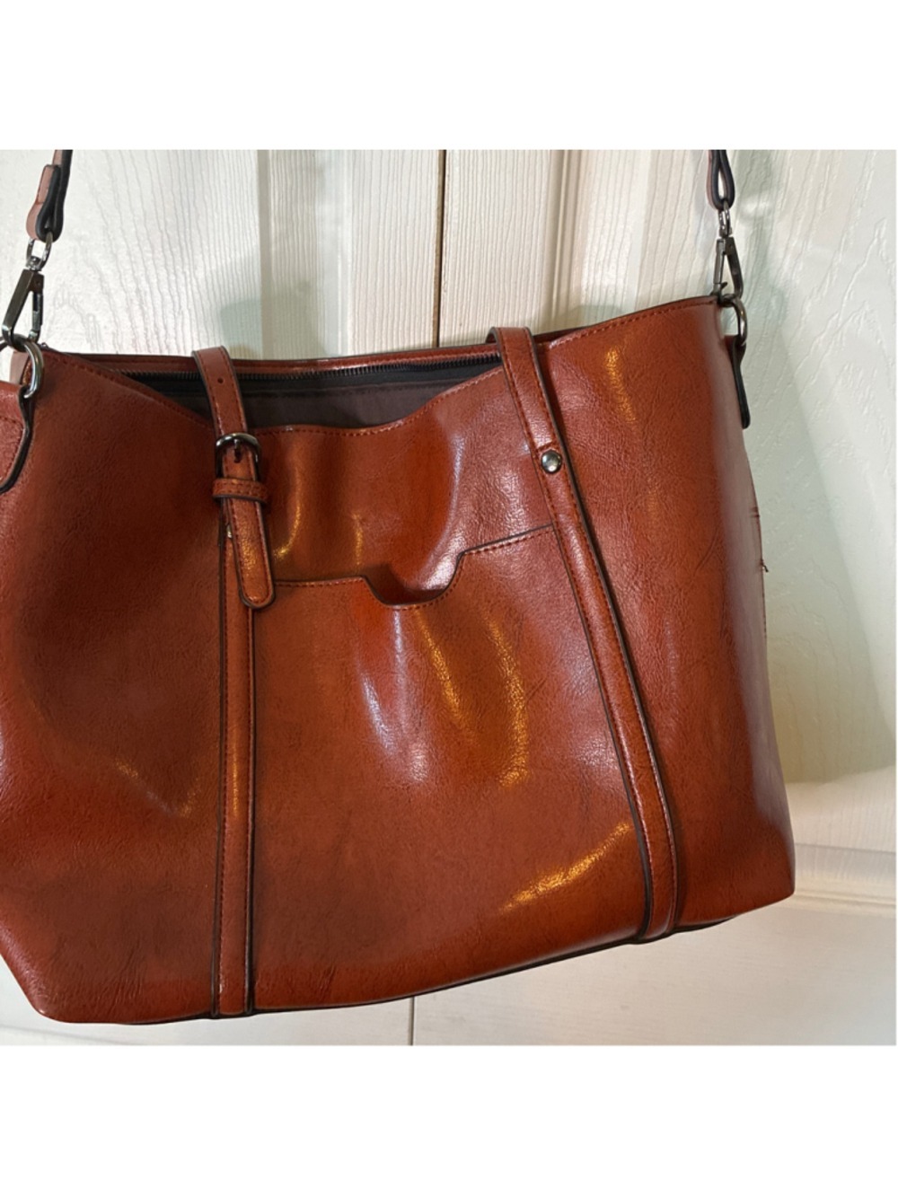 Women's Unbranded Brown Tote Bag One Size - Picture 2 of 4